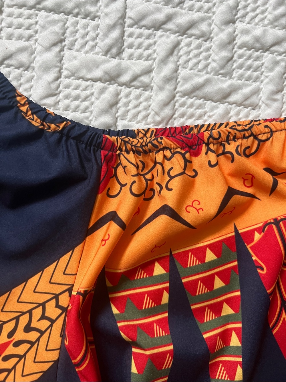 NWOT Haoohu Vibrant Patterned Off-Shoulder Dress Medium - Picture 3 of 8